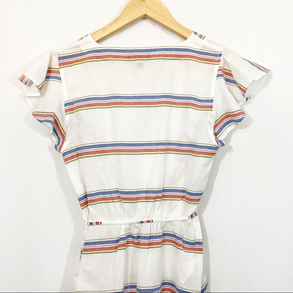 5/$25 NWOT J. Crew Flutter Sleeve Wrap Striped Top - Picture 6 of 8
